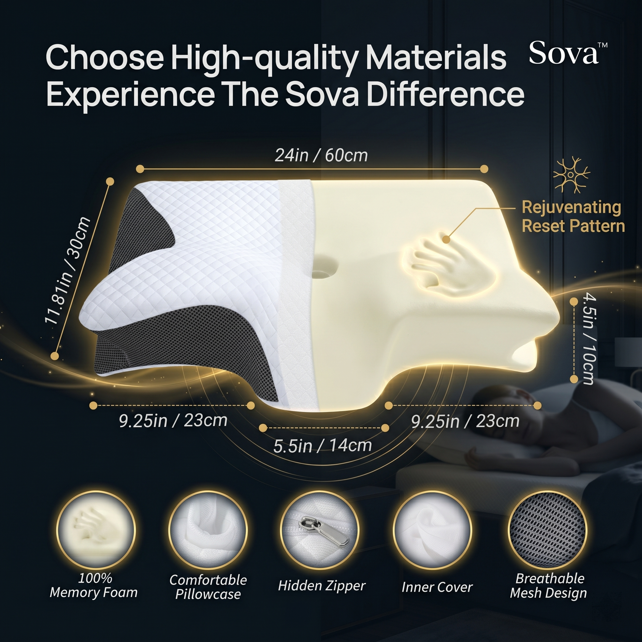 Sova™ Cervical Memory Foam Pillow
